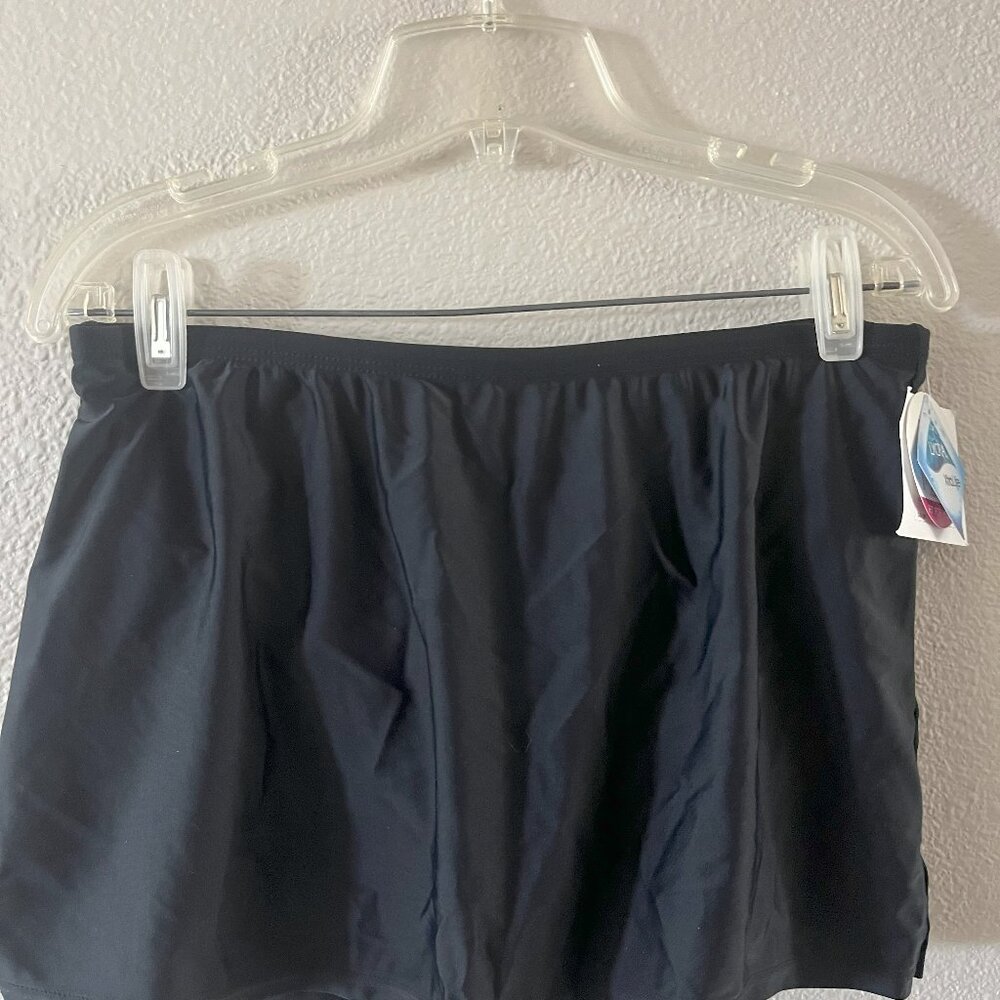 Black Tummy-Slimmer Swim Skirt - New with Tags